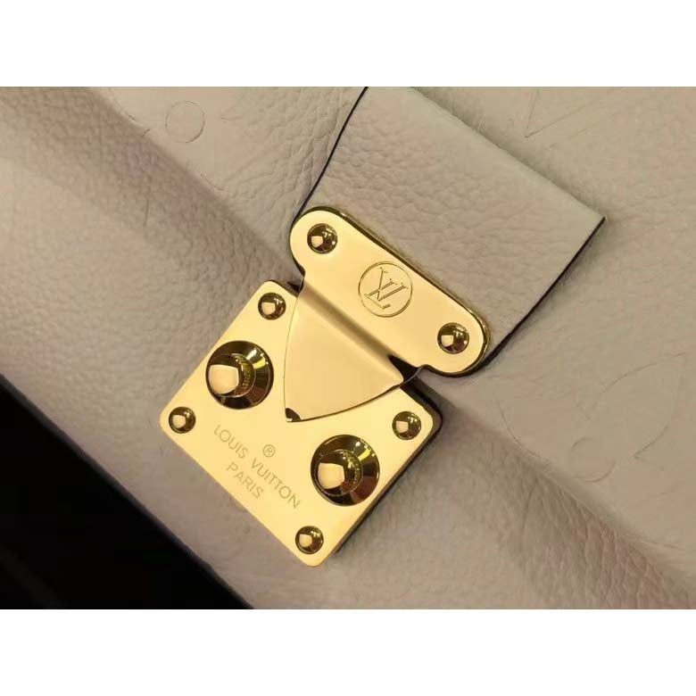 Louis Vuitton LV Women Madeleine BB Handbag Crème Beige Embossed Grained Cowhide