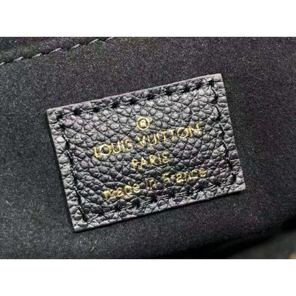 Louis Vuitton LV Women Madeleine MM Handbag Black Embossed Grained Cowhide Leather
