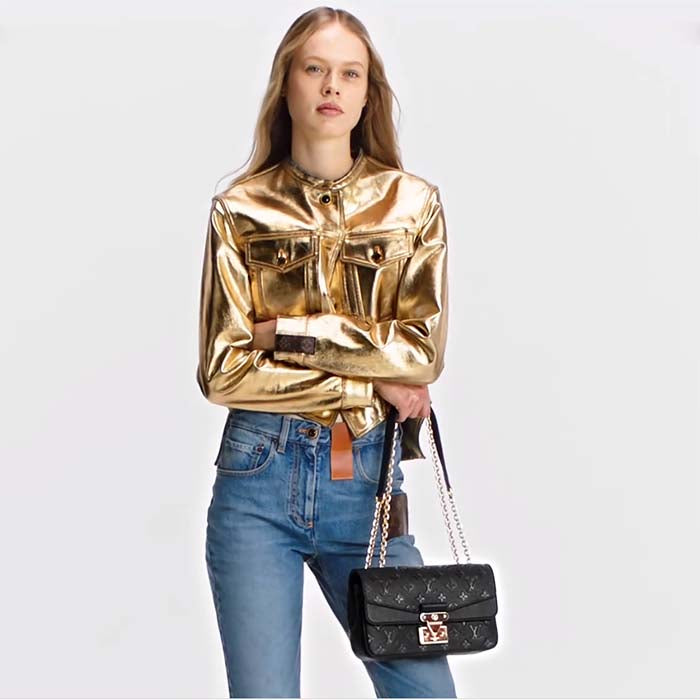 Louis Vuitton LV Women Marceau Black Embossed Grained Cowhide Leather