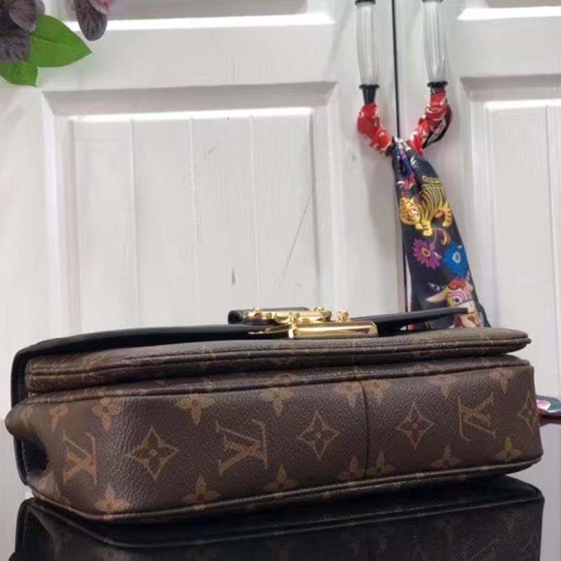 Louis Vuitton LV Women Marceau Black Monogram Coated Canvas Cowhide Leather