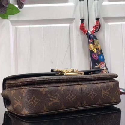 Louis Vuitton LV Women Marceau Black Monogram Coated Canvas Cowhide Leather