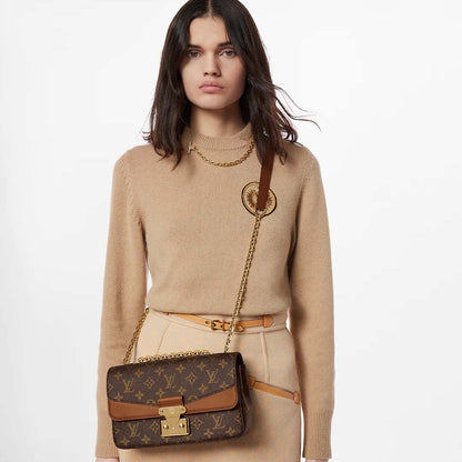 Louis Vuitton LV Women Marceau Brown Monogram Coated Canvas Cowhide Leather