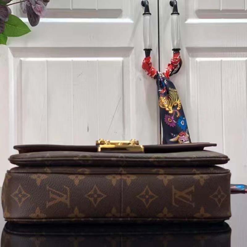 Louis Vuitton LV Women Marceau Brown Monogram Coated Canvas Cowhide Leather