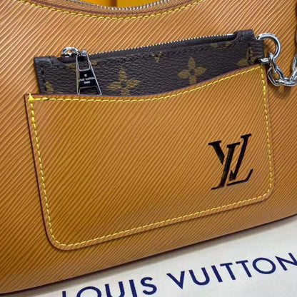 Louis Vuitton LV Women Marelle Handbag Honey Gold Epi Grained Cowhide Leather Canvas