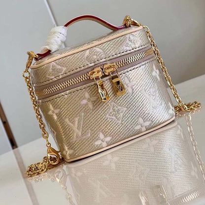 Louis Vuitton LV Women Micro Vanity Beige Monogram Coated Canvas Microfiber Lining