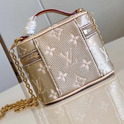 Louis Vuitton LV Women Micro Vanity Beige Monogram Coated Canvas Microfiber Lining