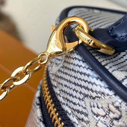 Louis Vuitton LV Women Micro Vanity Blue Monoglam Coated Canvas Microfiber Lining