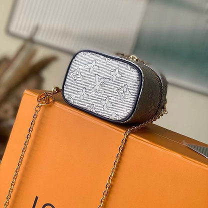 Louis Vuitton LV Women Micro Vanity Blue Monoglam Coated Canvas Microfiber Lining