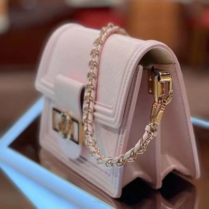 Louis Vuitton LV Women Mini Dauphine Handbag Pink Epi Grained Cowhide Leather