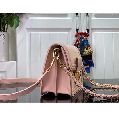 Louis Vuitton LV Women Mini Dauphine Handbag Pink Epi Grained Cowhide Leather