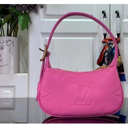 Louis Vuitton LV Women Mini Moon Pink Monogram Empreinte Embossed Supple Grained Cowhide Leather