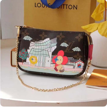 Louis Vuitton LV Women Mini Pochette Accessoires Fuchsia Monogram Coated Canvas