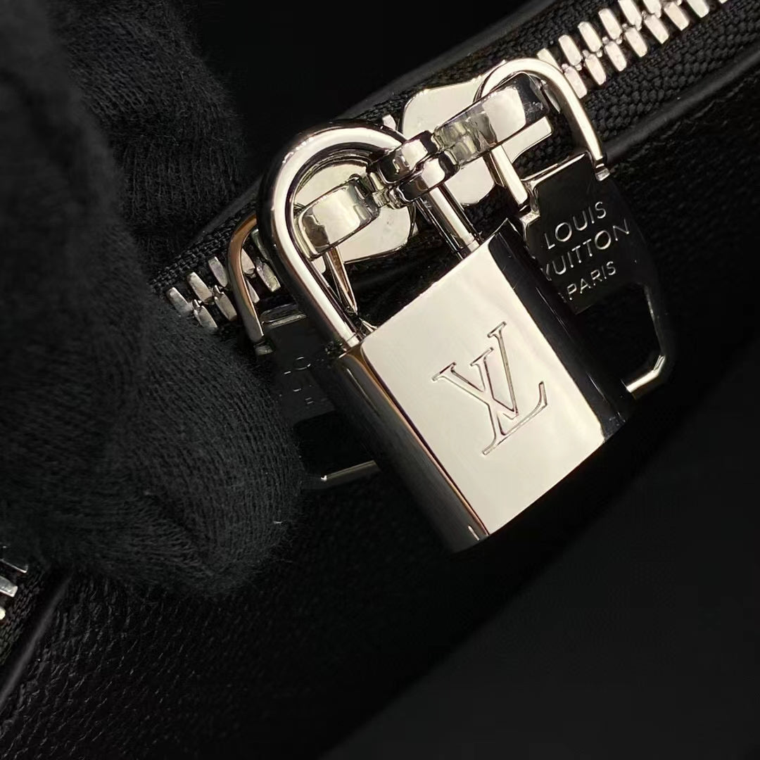 Louis Vuitton LV Women Muria Bucket Bag Black Mahina Perforated Calf Leather