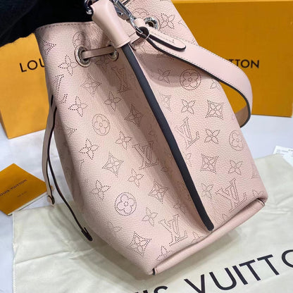 Louis Vuitton LV Women Muria Bucket Bag Galet Gray Mahina Perforated Calf Leather