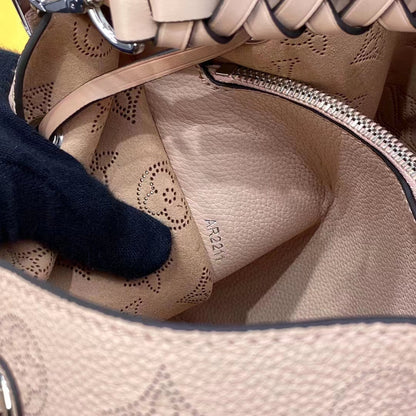 Louis Vuitton LV Women Muria Bucket Bag Galet Gray Mahina Perforated Calf Leather