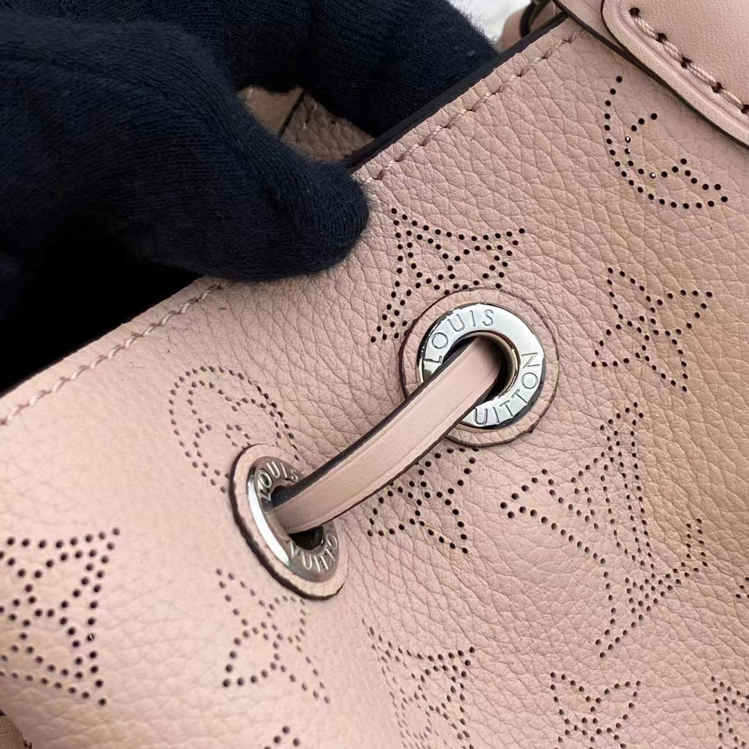 Louis Vuitton LV Women Muria Bucket Bag Galet Gray Mahina Perforated Calf Leather