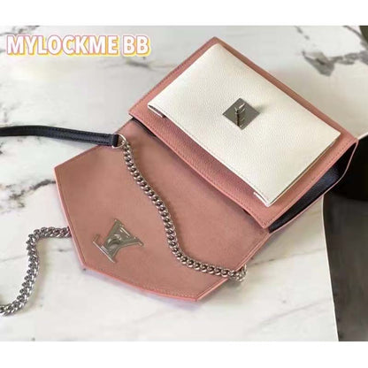 Louis Vuitton LV Women Mylockme Chain Bag Chataigne Brown Soft Grained Calfskin