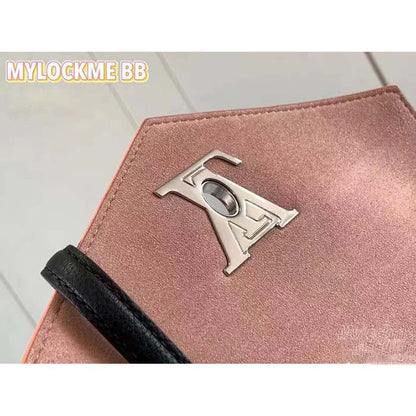 Louis Vuitton LV Women Mylockme Chain Bag Rose Trianon Pink Grained Calf Leather