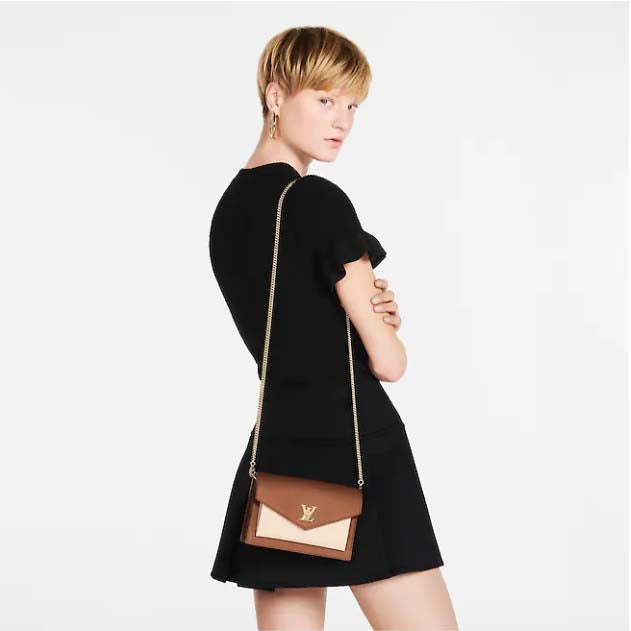 Louis Vuitton LV Women Mylockme Chain Pochette Châtaigne Brown Calf Leather