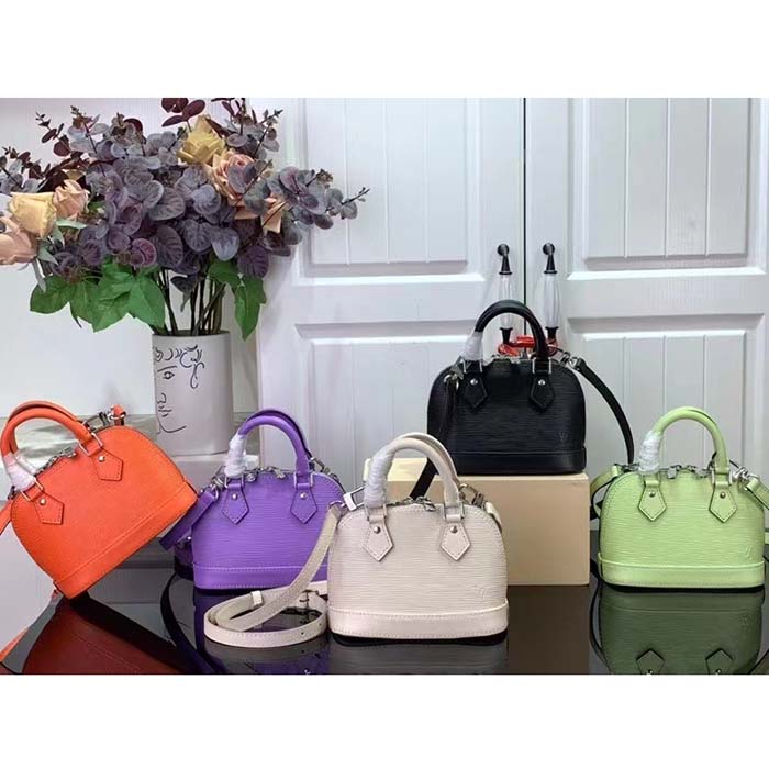 Louis Vuitton LV Women Nano Alma Handbag Minnesota Orange Epi Grained Cowhide Leather