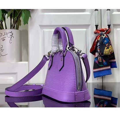 Louis Vuitton LV Women Nano Alma Handbag Lilas Provence Lilac Epi Grained Cowhide Leather