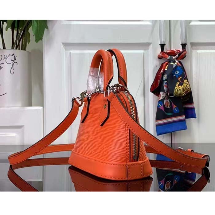 Louis Vuitton LV Women Nano Alma Handbag Minnesota Orange Epi Grained Cowhide Leather