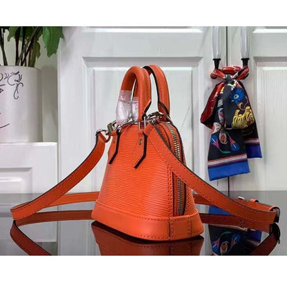 Louis Vuitton LV Women Nano Alma Handbag Minnesota Orange Epi Grained Cowhide Leather