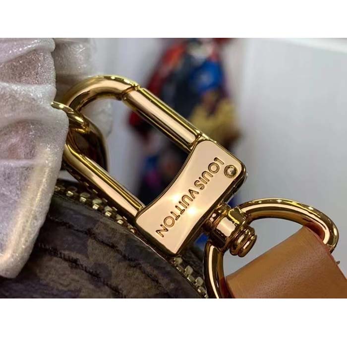 Louis Vuitton LV Women Nano Alma Handbag Monogram Coated Canvas Natural Cowhide Leather