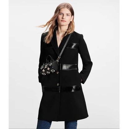 Louis Vuitton LV Women Nano Speedy Bag Black Beige Monogram Empreinte Embossed Supple Grained Cowhide Leather