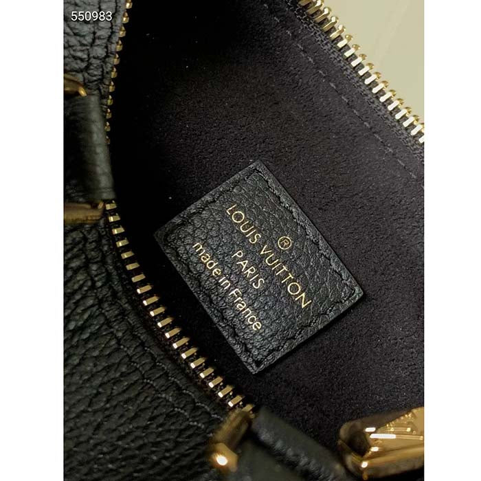 Louis Vuitton LV Women Nano Speedy Bag Black Beige Monogram Empreinte Embossed Supple Grained Cowhide Leather