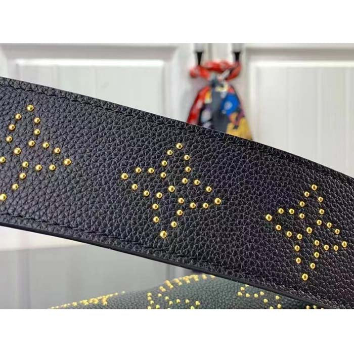 Louis Vuitton LV Women Nano Speedy Bag Black Monogram Empreinte Grained Cowhide Leather
