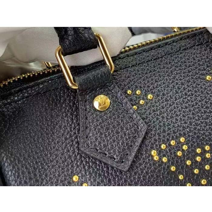 Louis Vuitton LV Women Nano Speedy Bag Black Monogram Empreinte Grained Cowhide Leather