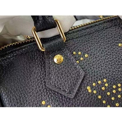Louis Vuitton LV Women Nano Speedy Bag Black Monogram Empreinte Grained Cowhide Leather