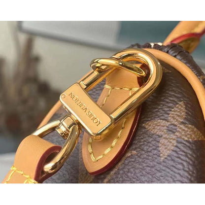 Louis Vuitton LV Women Nano Speedy Bag Brown Monogram Coated Canvas Cowhide