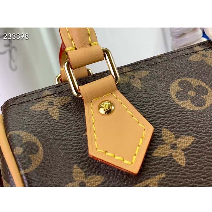 Louis Vuitton LV Women Nano Speedy Bag Pink Monogram Coated Canvas Cowhide Leather