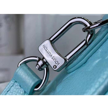 Louis Vuitton LV Women Nano Speedy Blue Monogram Empreinte Embossed Supple Grained Cowhide
