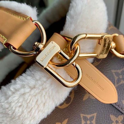 Louis Vuitton LV Women NéoNoé BB Bucket Bag Monogram Coated Canvas Shearling