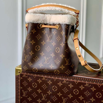 Louis Vuitton LV Women NéoNoé BB Bucket Bag Monogram Coated Canvas Shearling
