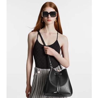 Louis Vuitton LV Women NéoNoé MM Bucket Black Epi Grained Cowhide Leather