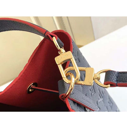 Louis Vuitton LV Women NéoNoé MM Bucket Navy Embossed Monogram Empreinte Grained Cowhide