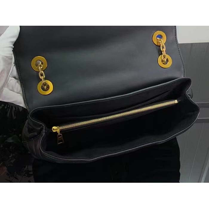 Louis Vuitton LV Women New Wave Chain Bag GM Black Quilted Smooth Calf Leather