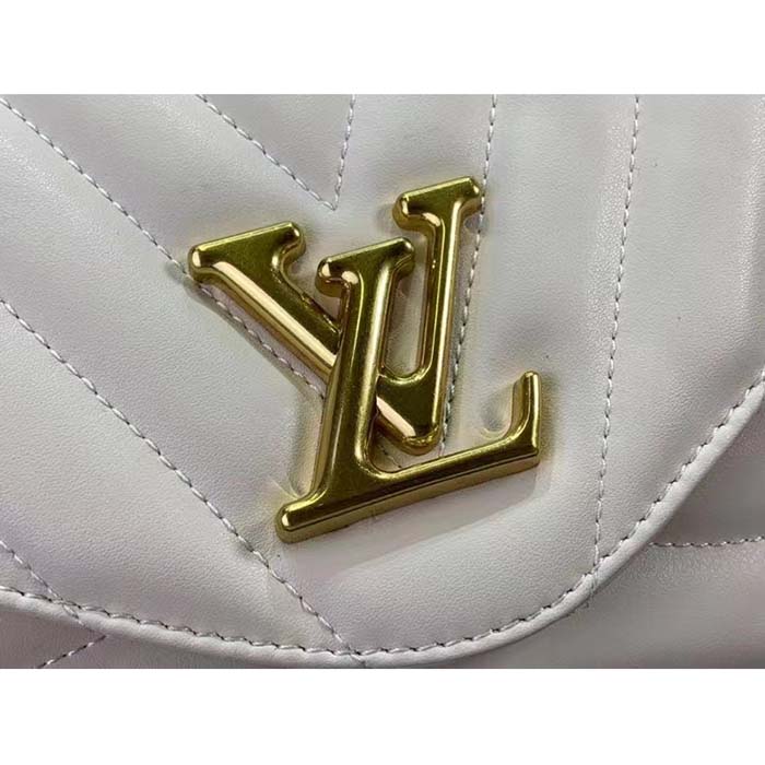 Louis Vuitton LV Women New Wave Chain Bag GM Ivory Quilted Smooth Calf Leather