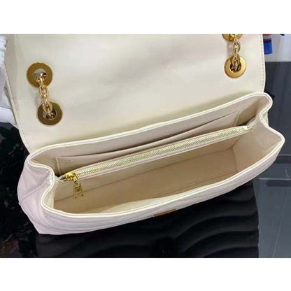 Louis Vuitton LV Women New Wave Chain Bag GM Ivory Quilted Smooth Calf Leather