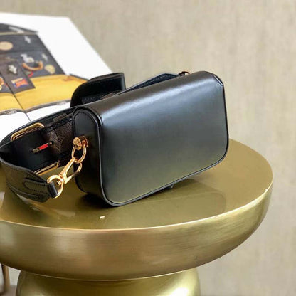 Louis Vuitton LV Women Officier Pouch Black Cowhide Leather Monogram-Canvas