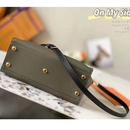 Louis Vuitton LV Women On My Side MM Green Twist Calfskin Monogram Canvas