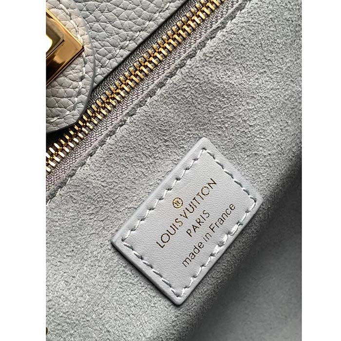 Louis Vuitton LV Women On My Side PM Handbag Bleu Nuage Blue Perforated Calf Leather
