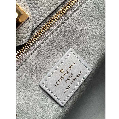Louis Vuitton LV Women On My Side PM Handbag Bleu Nuage Blue Perforated Calf Leather