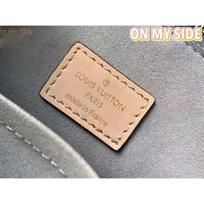 Louis Vuitton LV Women On My Side PM Handbag Greige Monogram Coated Canvas Calf
