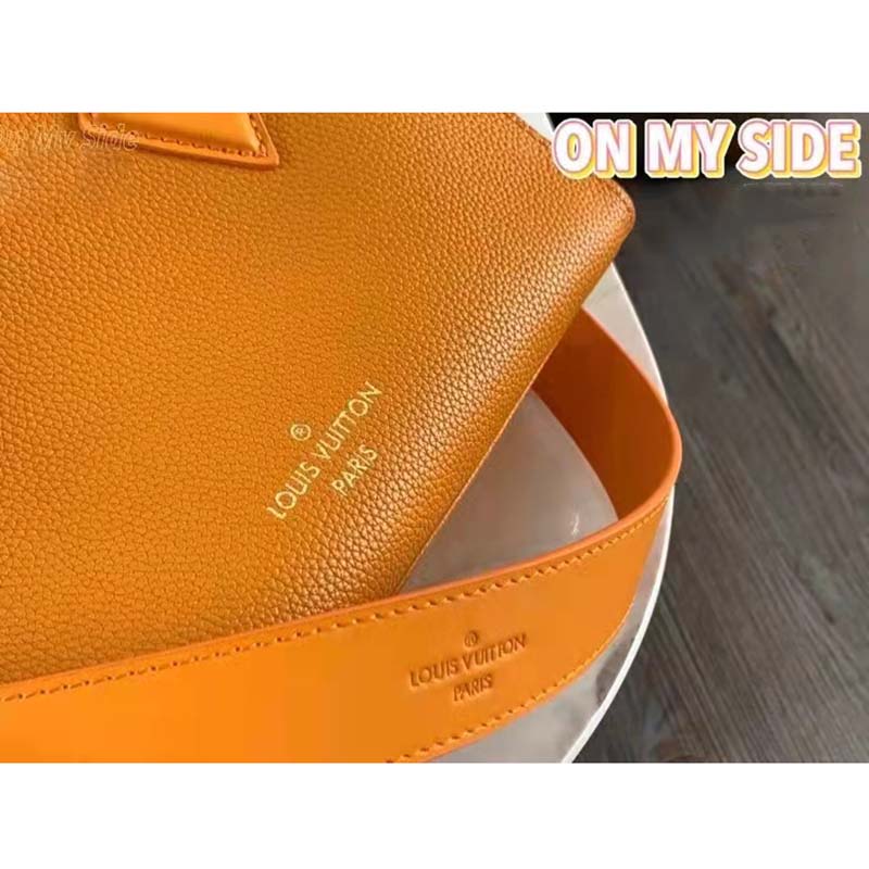 Louis Vuitton LV Women On My Side PM Handbag Orange Monogram Coated Canvas Calf