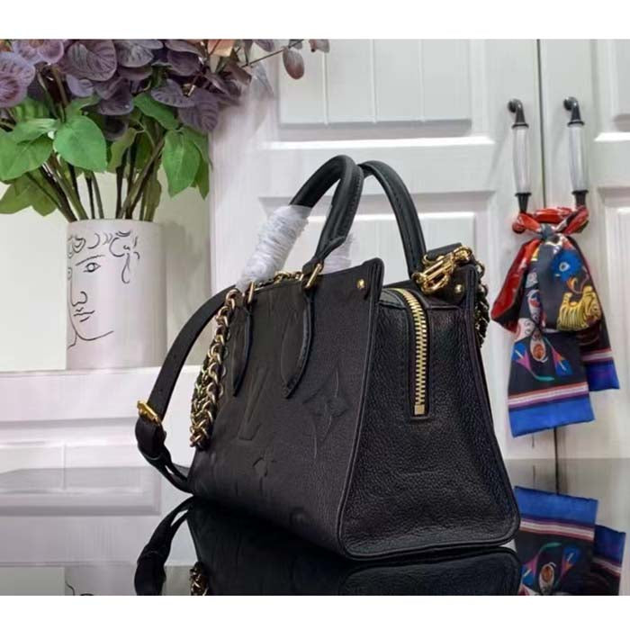 Louis Vuitton LV Women OnTheGo East West Black Embossed Grained Cowhide Leather